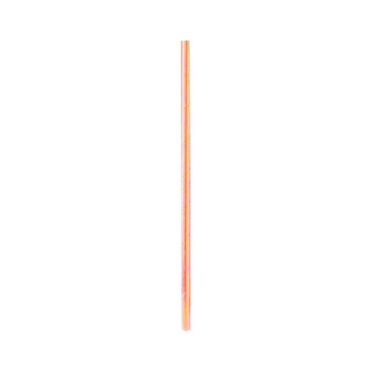 Canudo de Papel Nacarado Coral 20cm 20und
