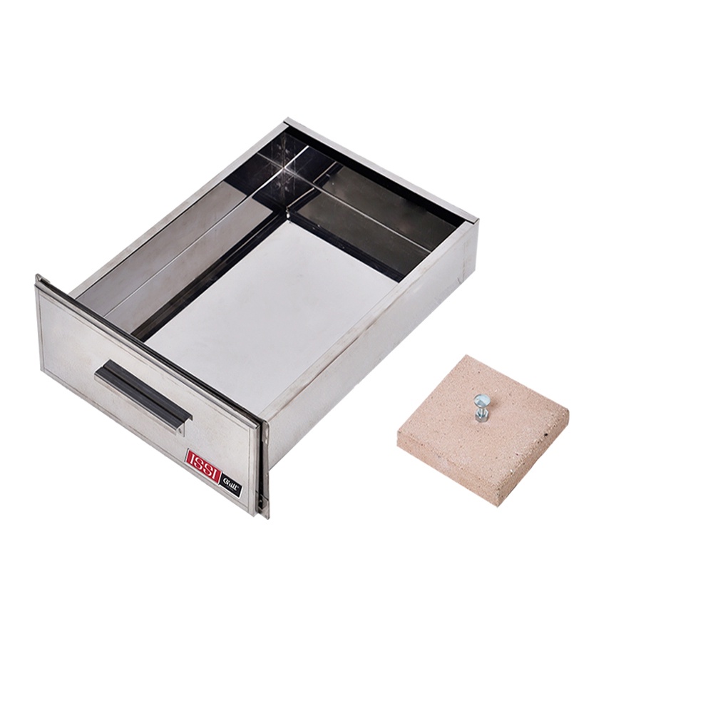 Gaveta Cinzeiro para Churrasqueira Inox com Tampa Refratária Issi Grill Reforçada