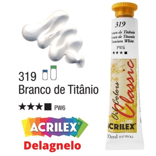 Tinta a oleo para pintura em Tela Branco de Titani