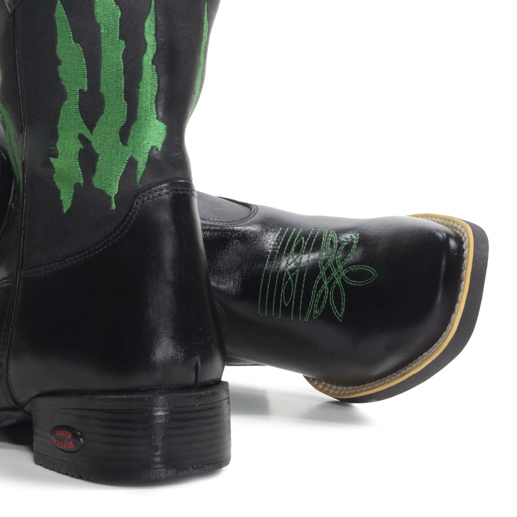 Bota Texana Masculina Bordada Monster Promoção Black Friday