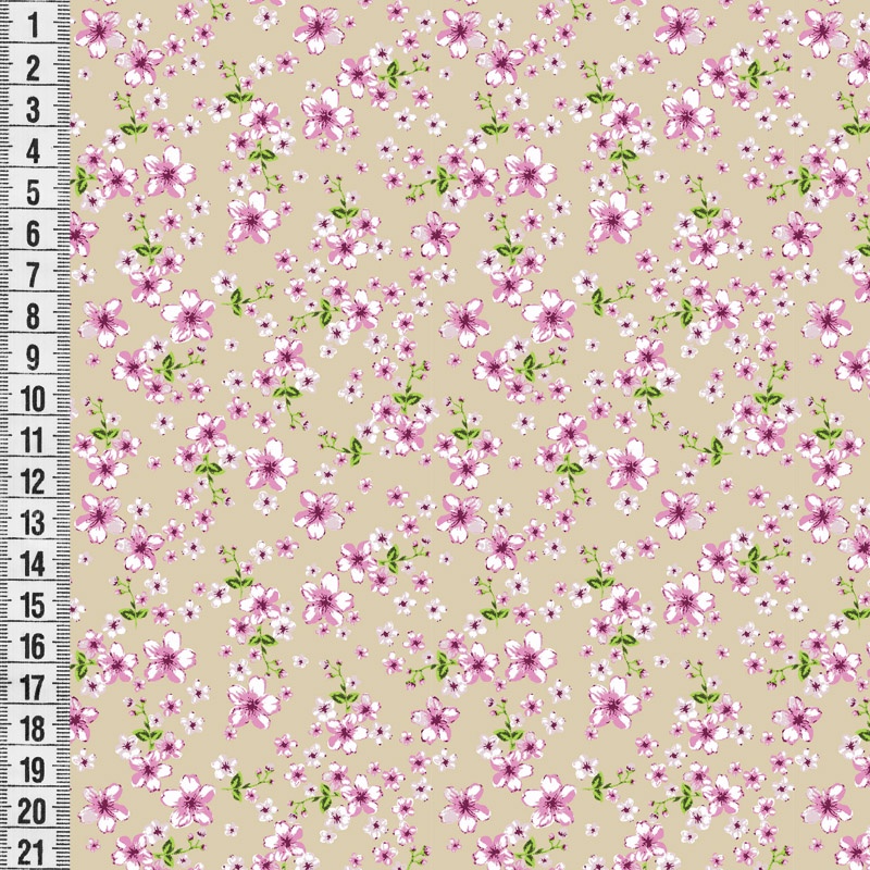 Tricoline Estampado Liberty Encanto Bege – A Partir de 50cm