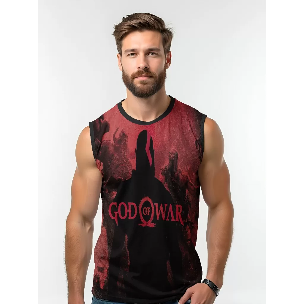 Camiseta Dry Fit Masculina UV 50+ God of War Estampada Academia Corrida Treino Casual