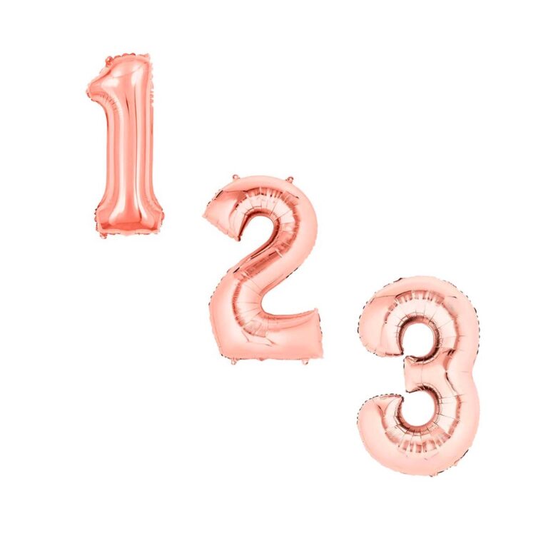 Balão Número Rose Gold 16 Polegadas Partiu Festa