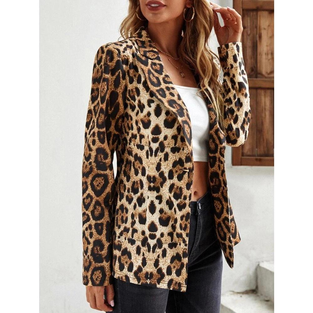 Blazer Onça Print Feminino Nova Moda 2022 Inverno