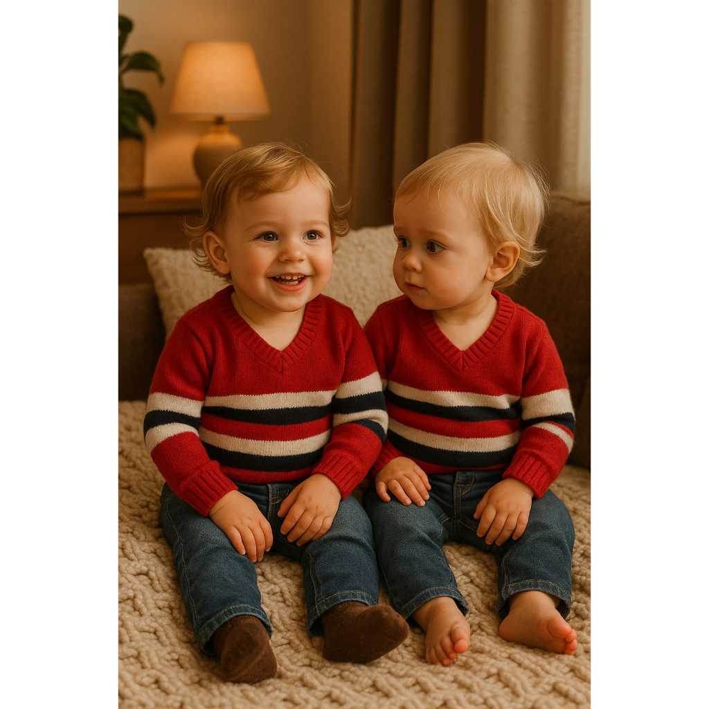Blusa tricô de Lã  Sueter Bebe Masculina Tamanho 1