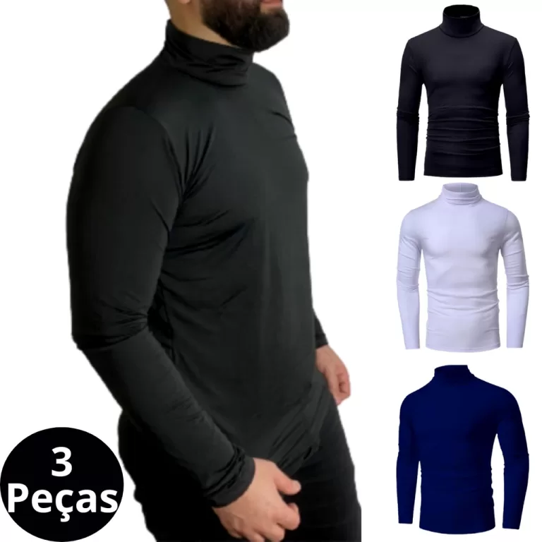 Kit 03 Camiseta Gola Alta Proteção UV Segunda Pe