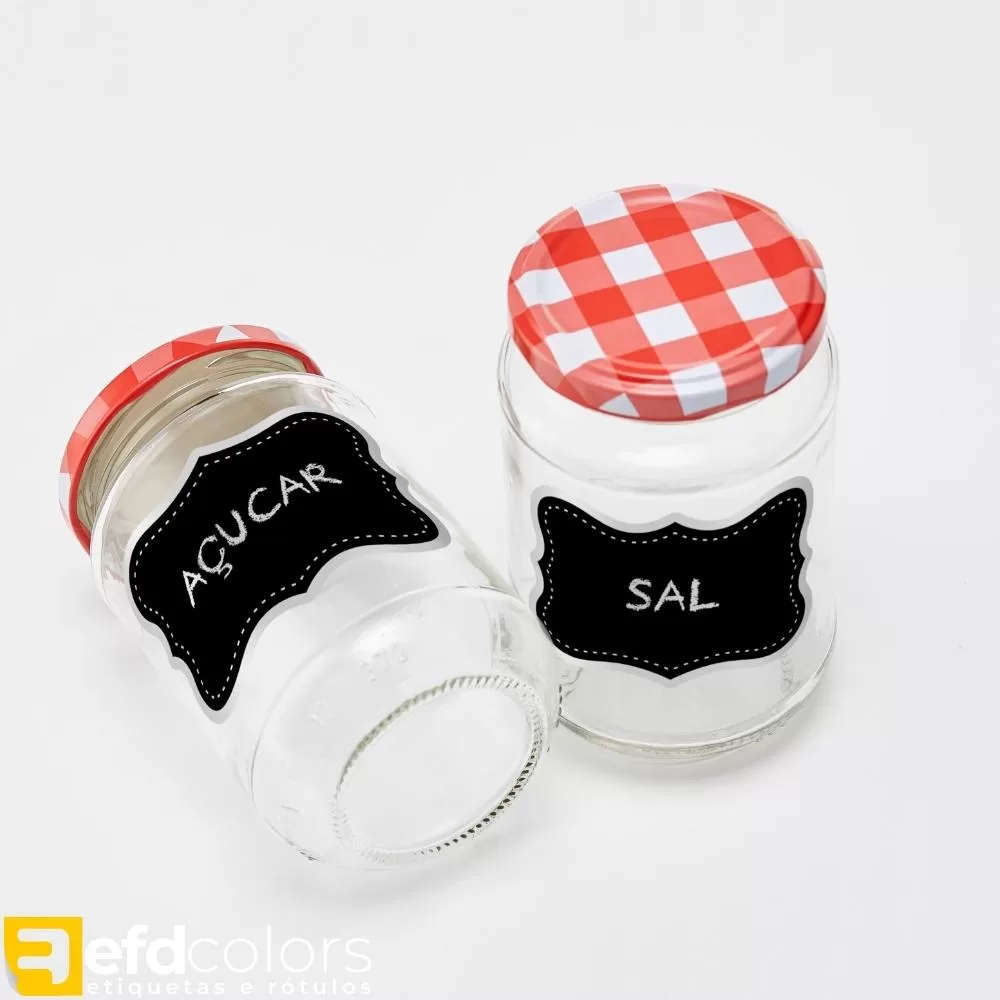 Kit 12 Cartelas com 96 Etiquetas em Vinil Resistente 6 x 4 cm para Porta Condimentos Temperos Potes