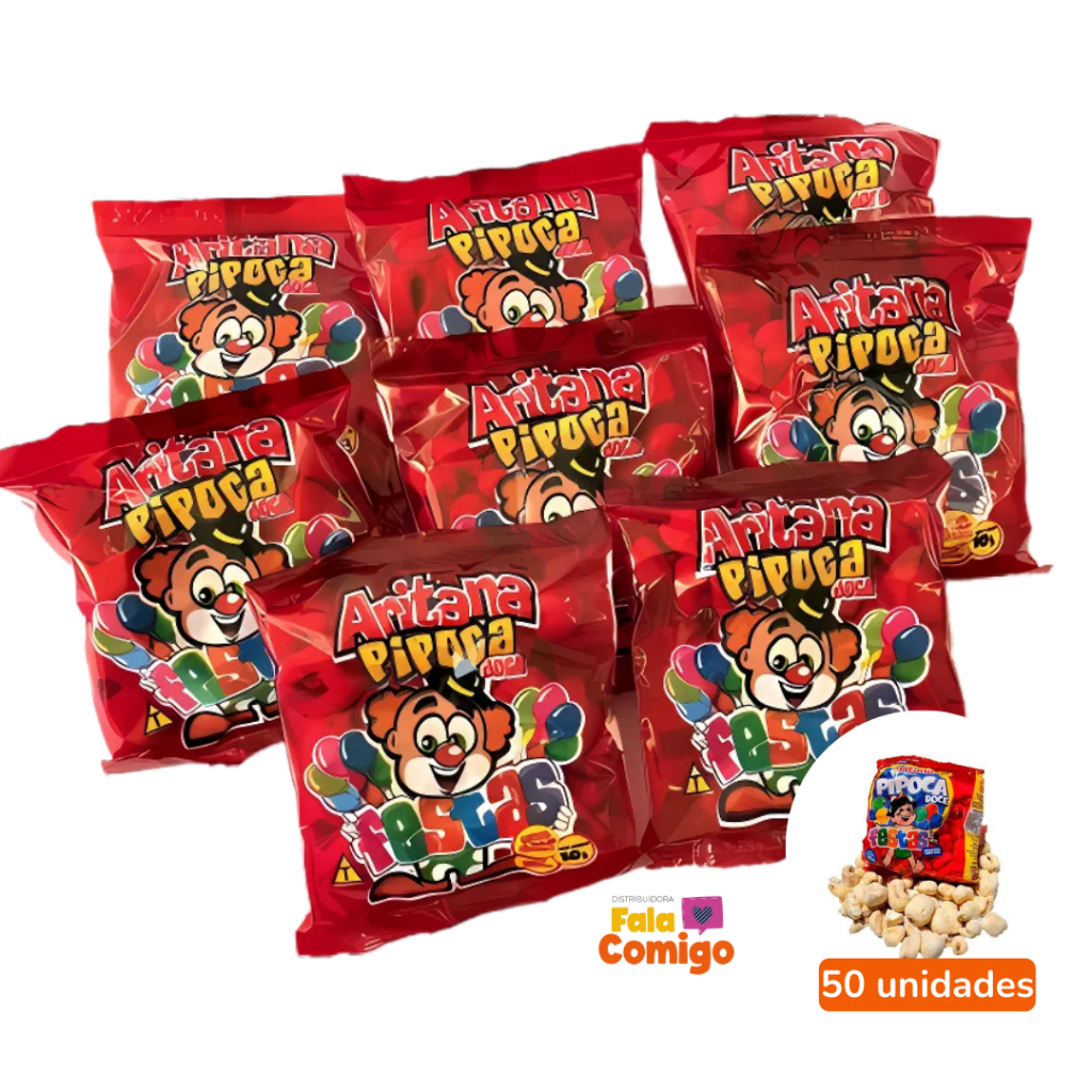 Saco de PIPOCA DOCE  C/50 unidades de 10 gramas – Aritana