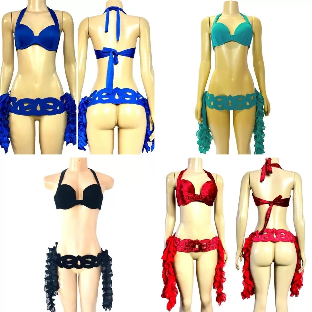 Top e Cinto Liso p/ Bordar Dança do Ventre Gota – Pronta Entrega TCLPE-1