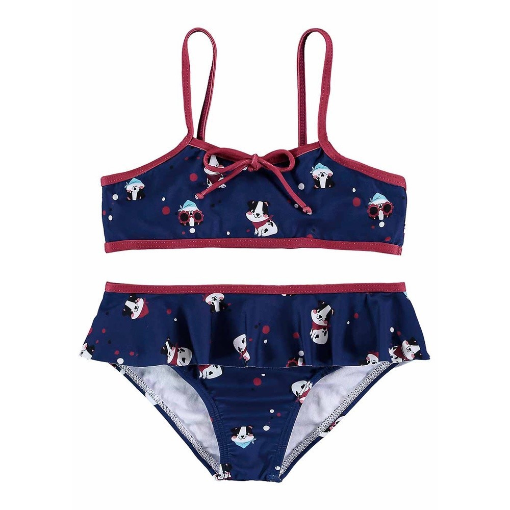 Biquini Infantil Proteção UV 50+ Azul Cute Dog Malwee Presente de Natal