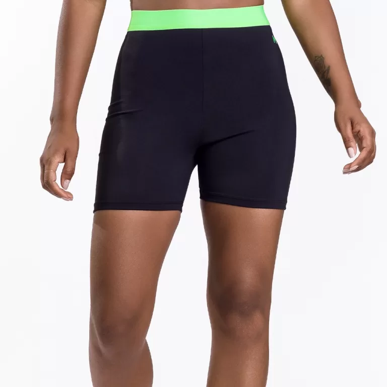 Short Neon Preto Feminino Suplex Massam Fitness