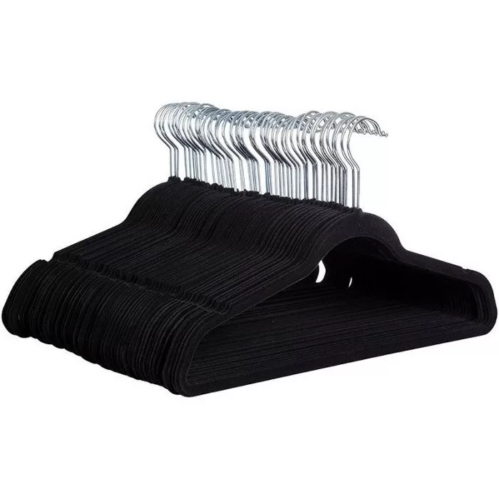 Kit 50 Cabides Veludo Adulto Slim Antiderrapante P