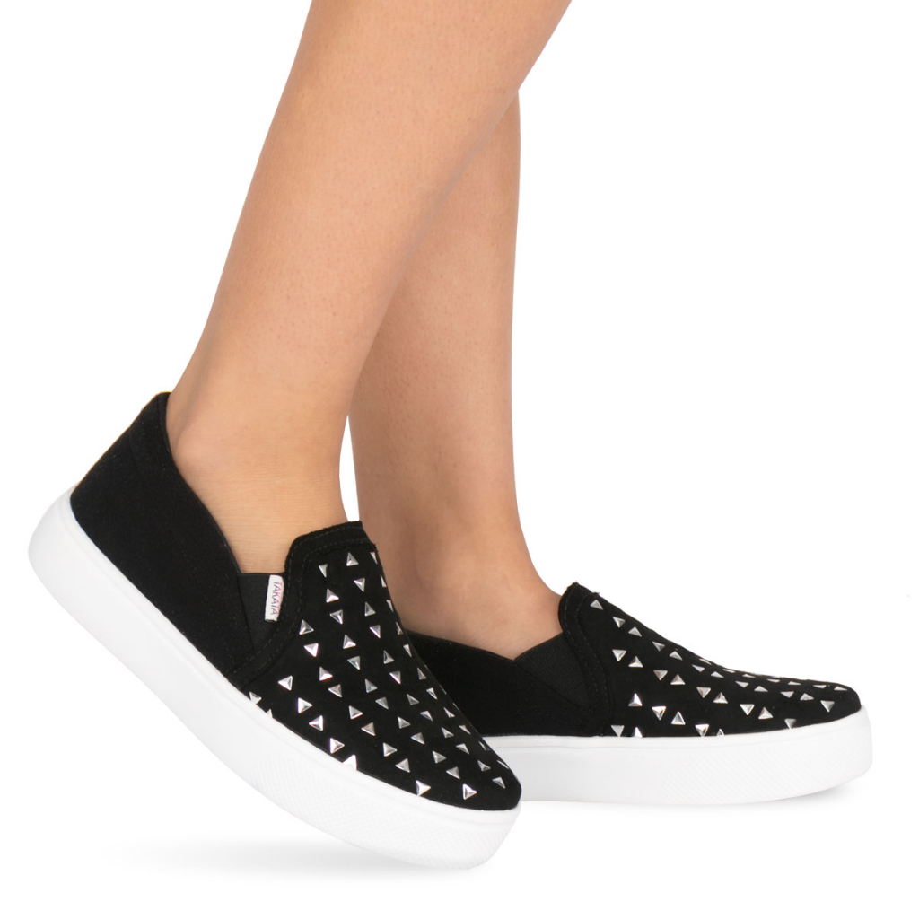 Tênis Slip On Feminino Iate Calce Fácil Plataforma Em Camurça A1.25