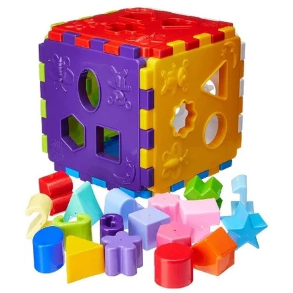 Quadrado Didático Brinquedo de Formas Cubo Educativo