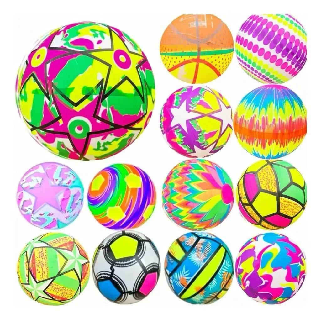 kit 10/15/20/25/30 Bola De Praia Vinil Inflavel Infantil Colorida Plastico Personalizada ATACADO