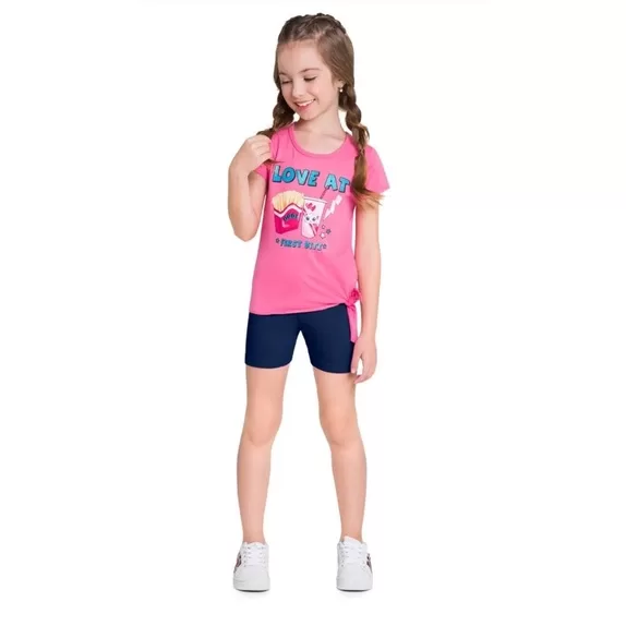 Bermuda Ciclista Shorts Cotton Infantil Menina Bra
