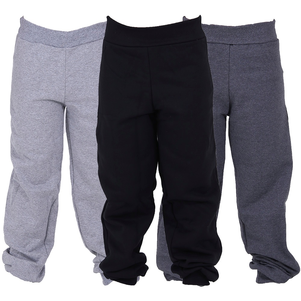 Kit 3 Calças de Moletom Infantil Algodão Unissex Felpado