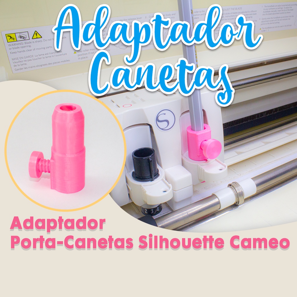 Adaptador Porta Canetas Silhouette Cameo 3 e 4. Suporte Adaptador caneta Silhouette universal