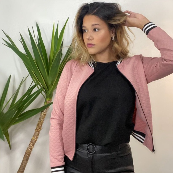 Jaqueta Bomber com ziper Feminino Casaco feminino 