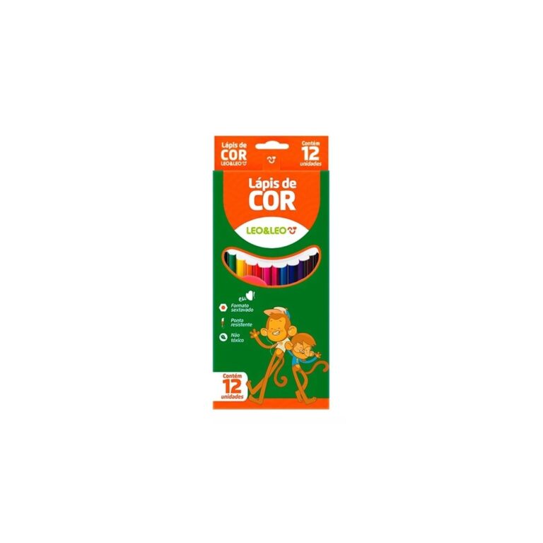 Lápis de Cor 12 Cores Sextavado LeoELeo