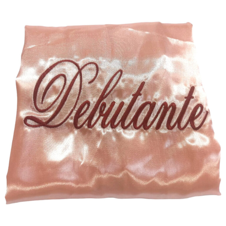 robe debutante bordado tecido cetim manga curta co