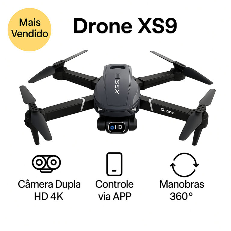 Drone XS9 Pro Dobrável Camera HD WiFi Voo 360 Con