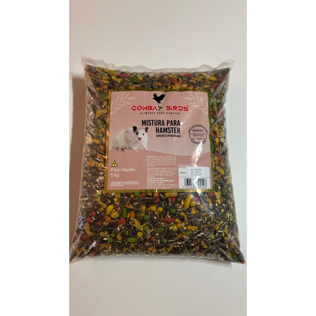 RAÇÃO PARA HAMSTER  – MISTURA COM SEMENTES PENEIRADAS