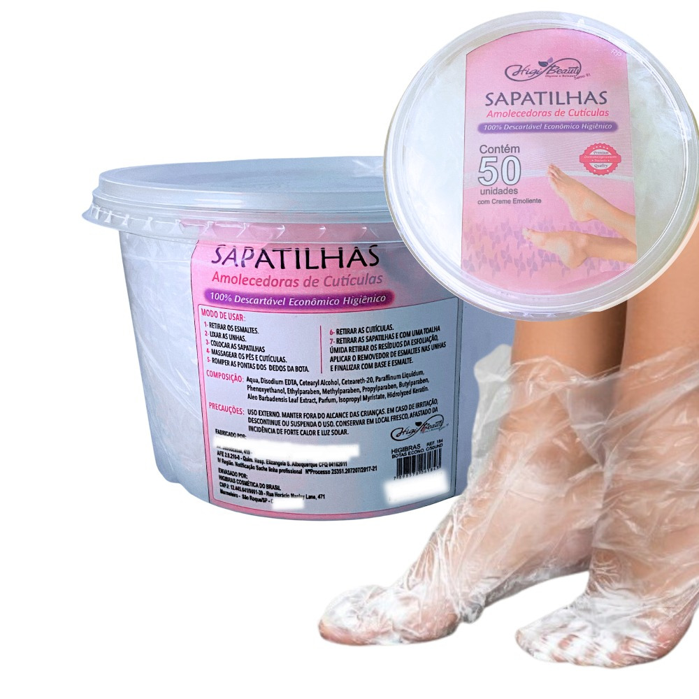 Sapatilha Economica com Creme Emoliente Pote com 50 Unidades – Higibeauty