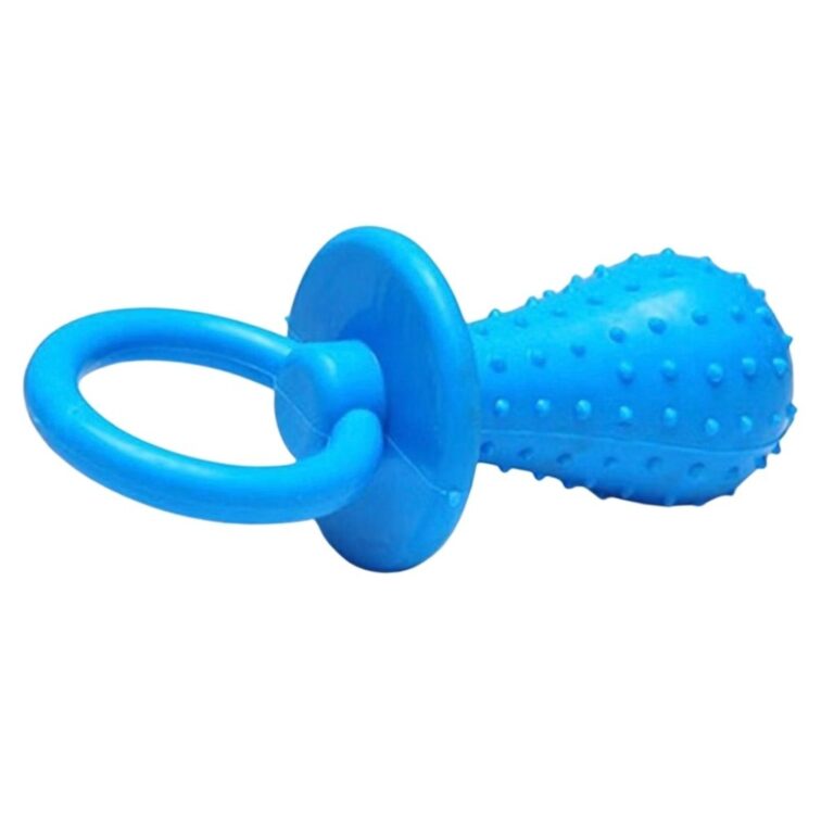 Brinquedo Mordedor Chupeta com Guizo para Pet Azul