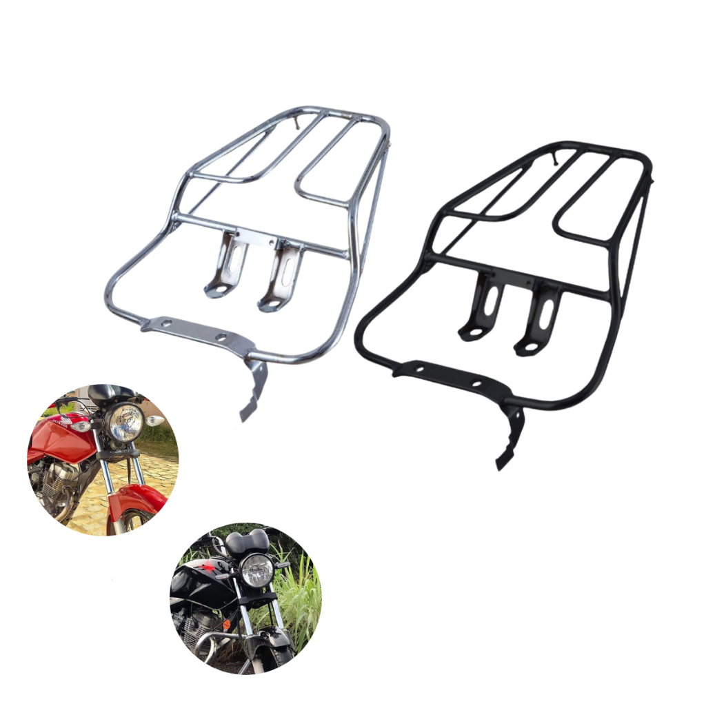 Bagageiro Titan 150 Cromado e Preto 2004 2005 2006 2007 2008