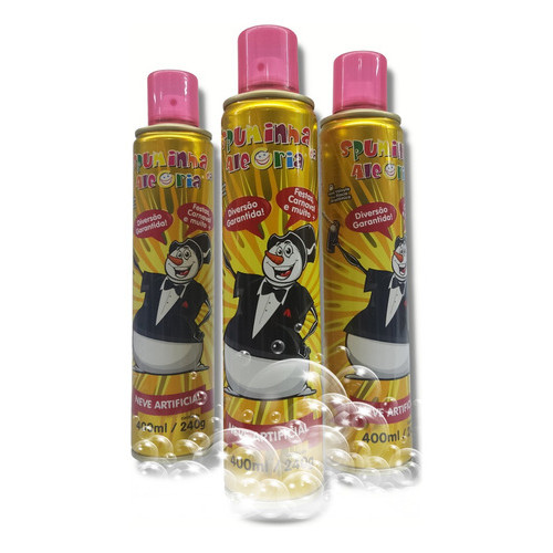 Espuminha De Carnaval Kit 3 Spray De Neve Espuma A