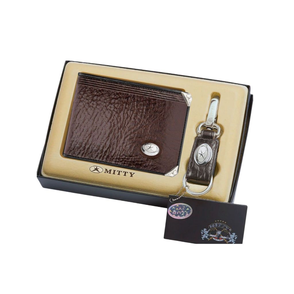 Kit Carteira Masculina Mitty + Chaveiro Couro – M1SCH CF