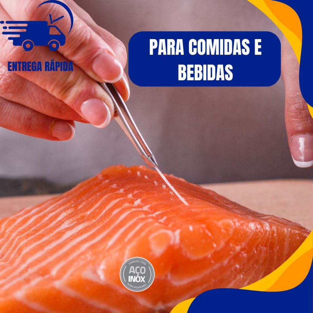 Pinça Peixe Sushi Sashimi Salmão Cozinha Oriental Japonesa Inox Profissional Tira Espinhas de Peixes