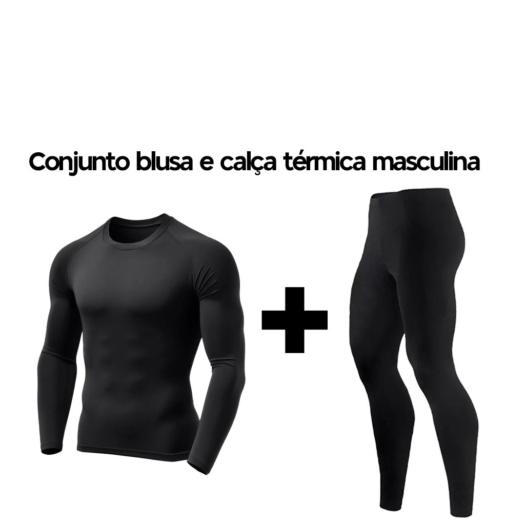 Conjunto Masculino Blusa Térmica Flanelada + Calça Térmica Flanelada