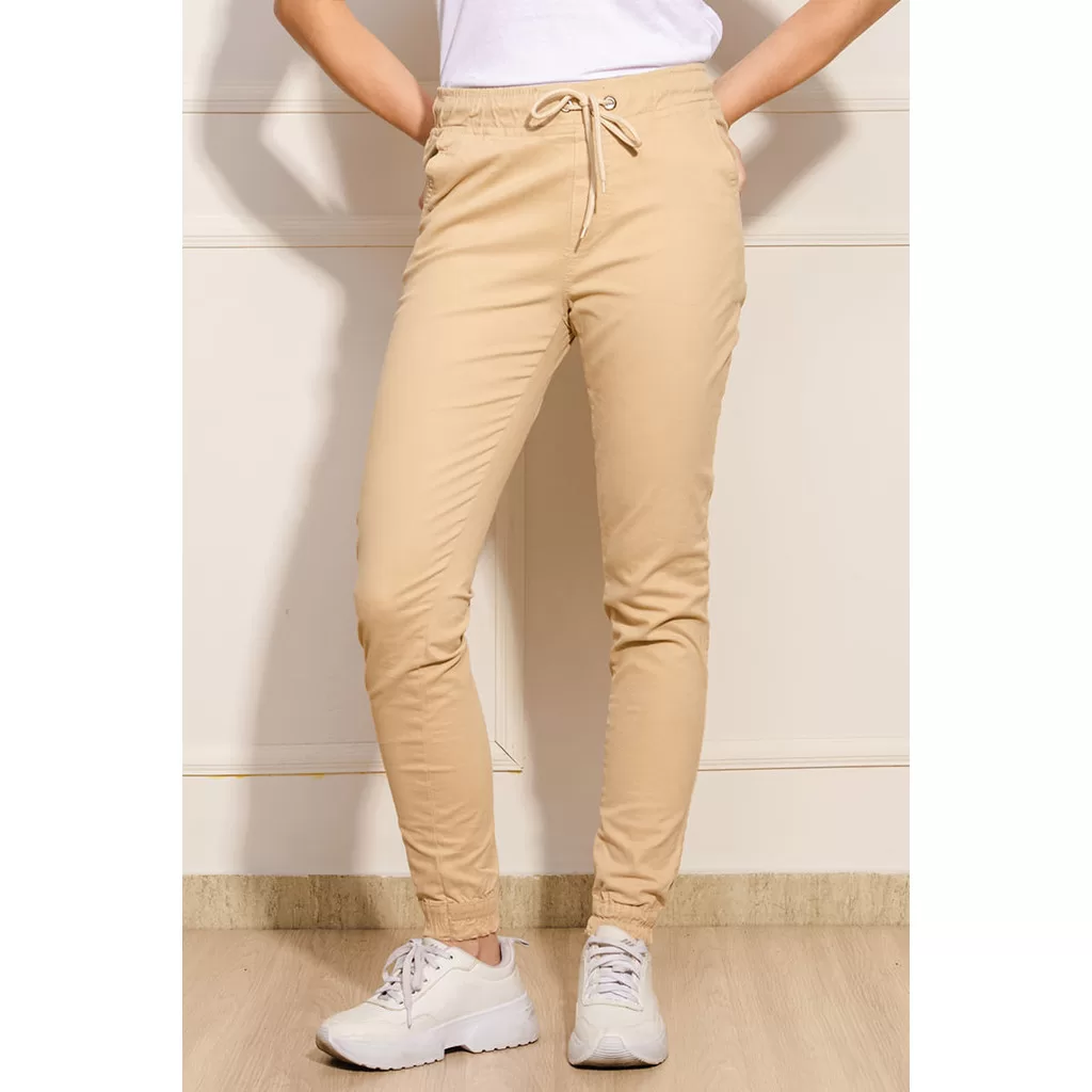 Calça Feminina Jogger – Bege