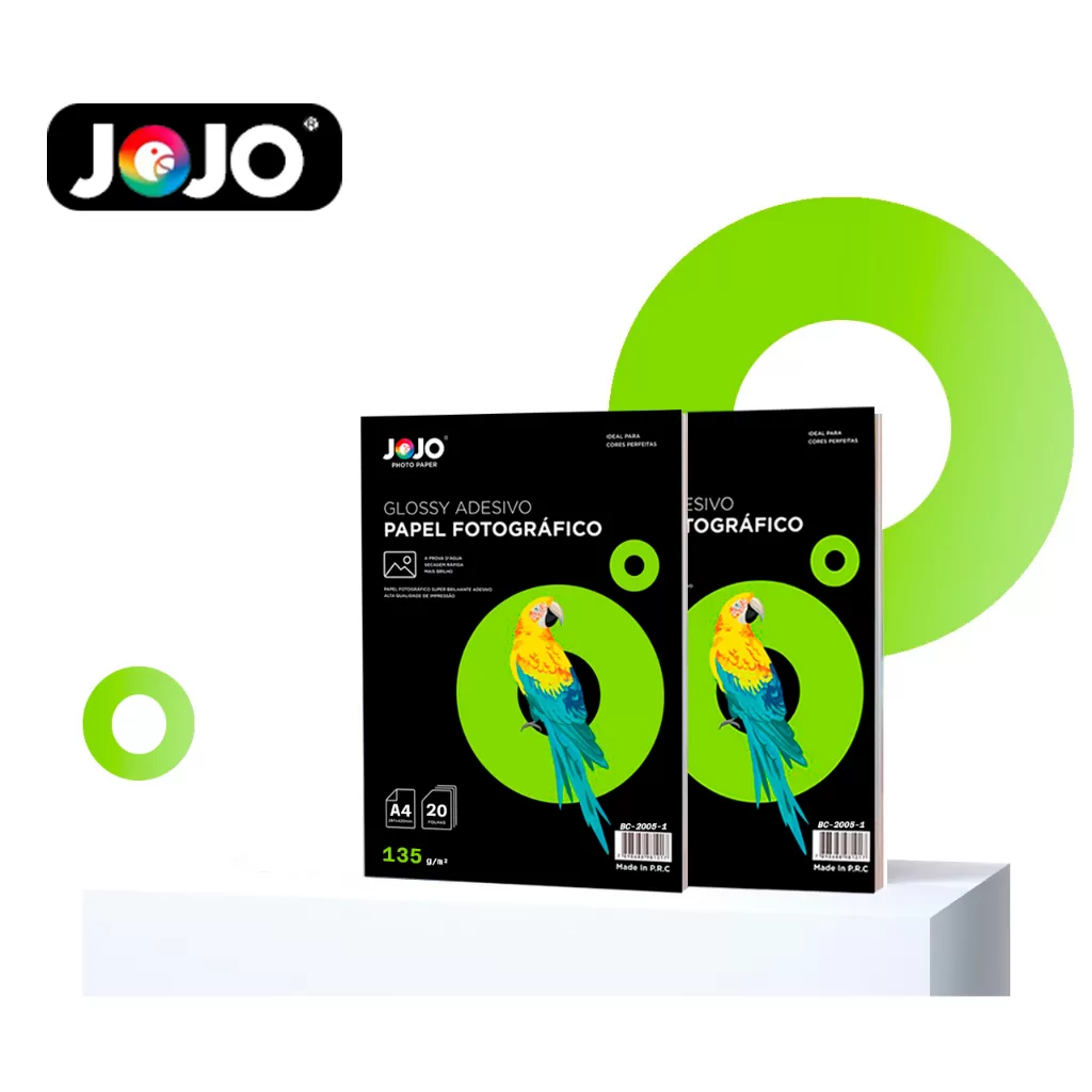 80 Folhas Papel fotografico [ Glossy ] Brilhante ADESIVO 135 A4- p/ impressão jato de tinta.