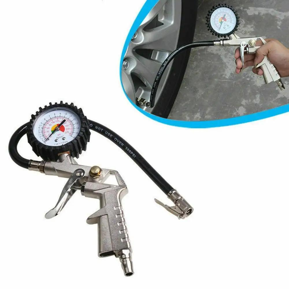 Calibrador E Inflador De Pneus Profissional Com Manômetro 220 PSI/16BAR Encaixe Rosca