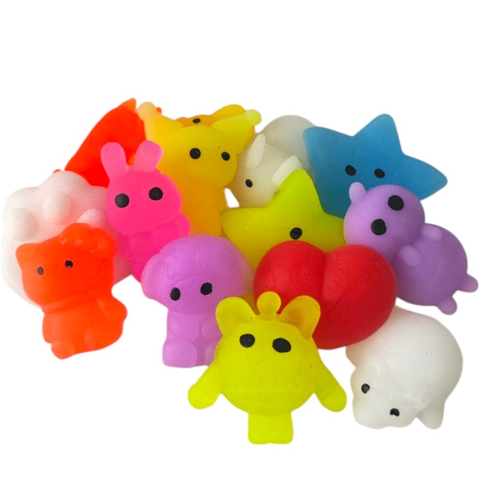 KIT 150 Squishy Bichinho Macio Fofo de Apertar Anti Stress Mochi De Brincar Pop It Fidget