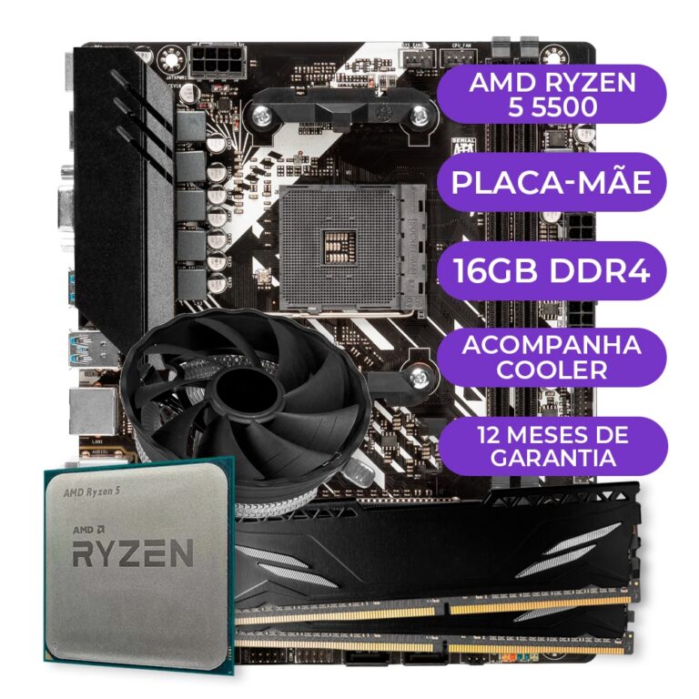 Kit Upgrade Gamer AMD Ryzen 5 5500 + B450M + 16GB 