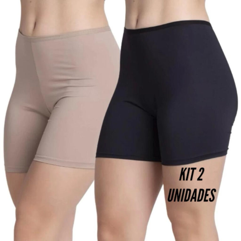 Kit 2 short segunda pele anágua liso para vestir 