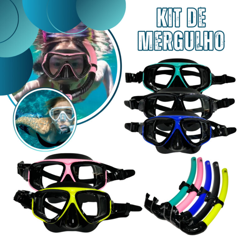 Kit Mergulho Snorkel Tubo Respirador Supernova Dry