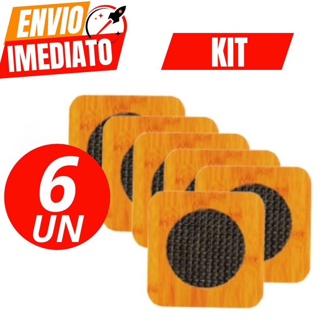 Kit 06 OU 08  Descanso Quadrado 16 X 16CM de Panela Bambu Alta Qualidade Premium Prático Seguro Esté