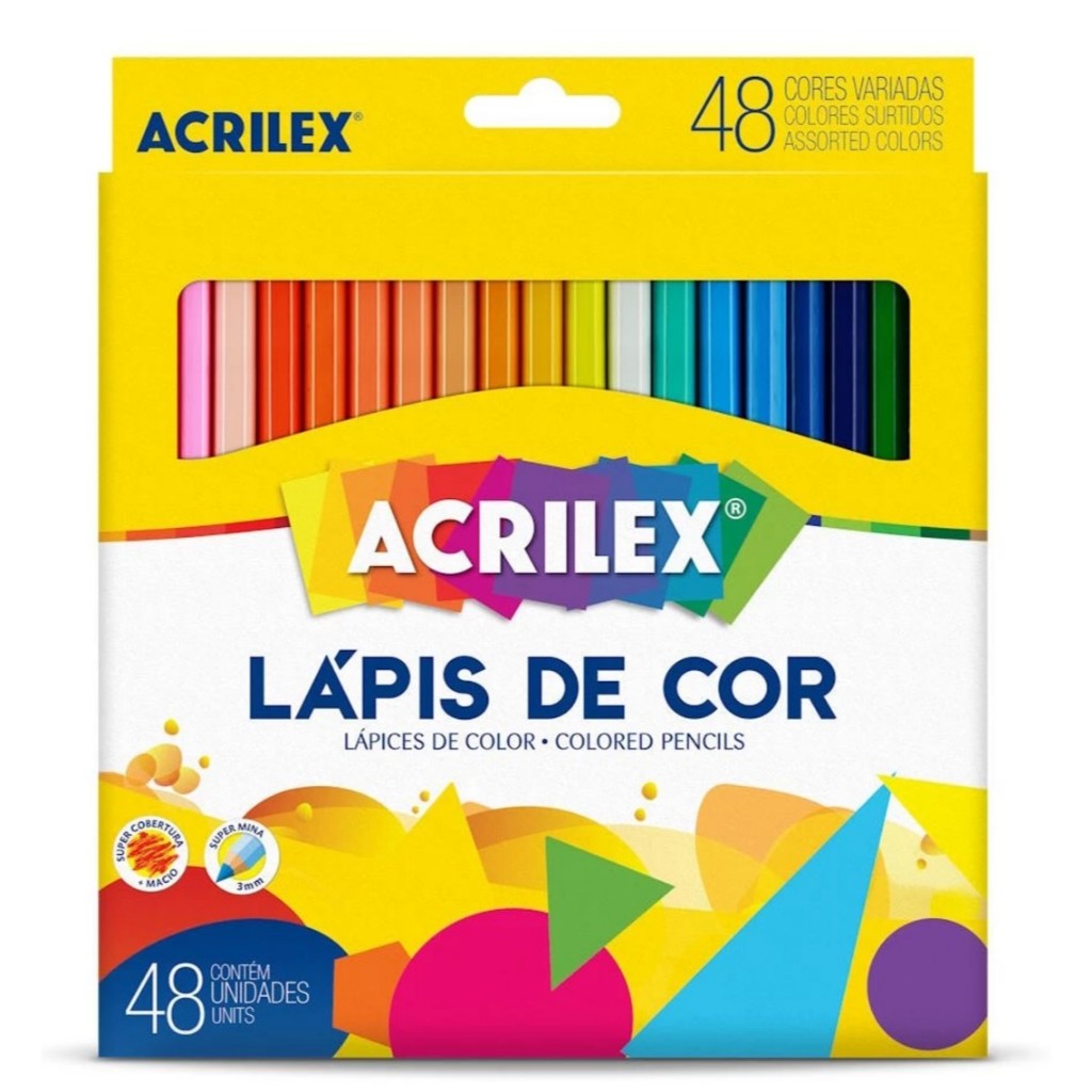 Lápis de Cor Acrilex – Caixa com 48 cores / MATERIAL ESCOLAR