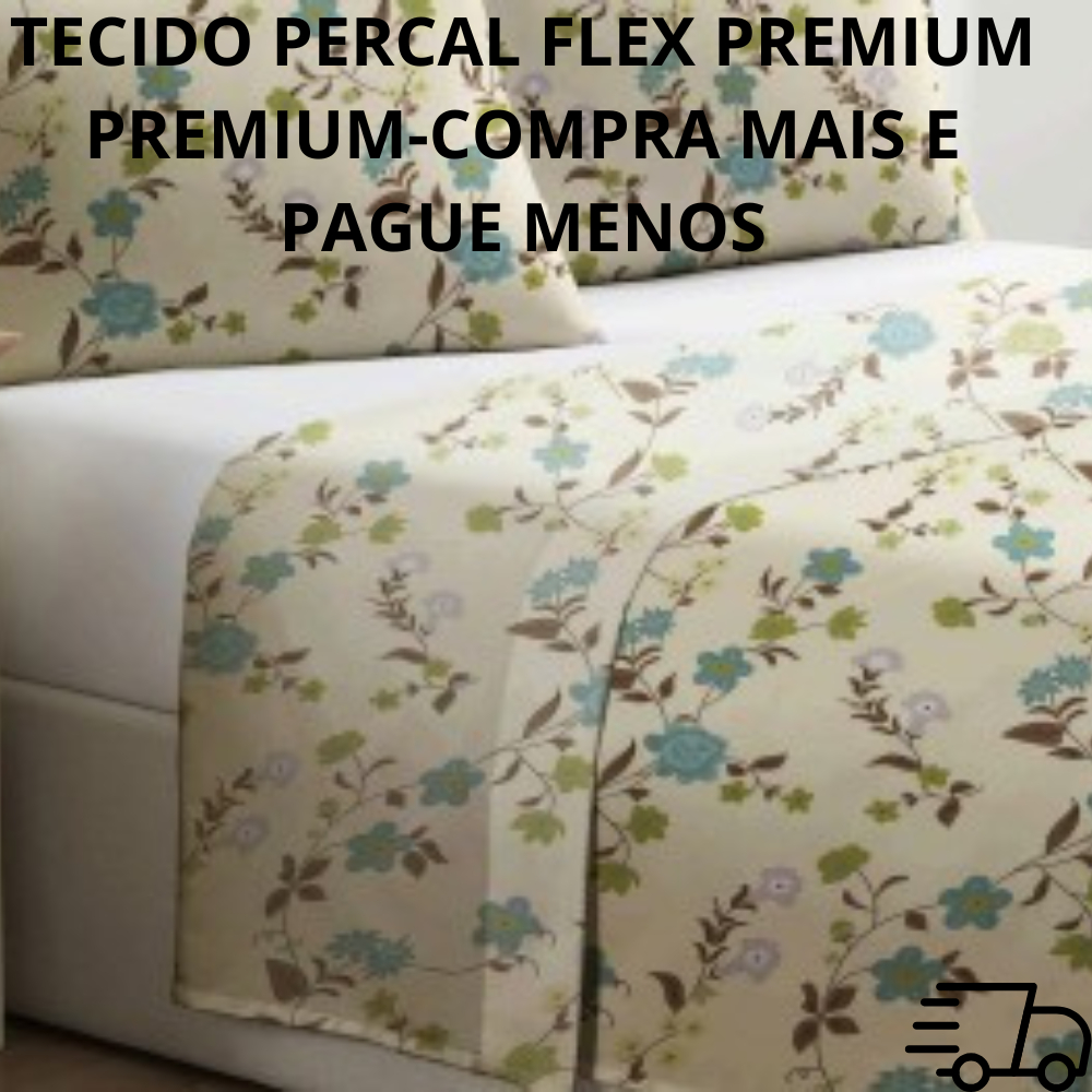 Tecido percal Flex Premium Estampado-Sinomino de Conforto e Maciez, Largura 2,55 cm