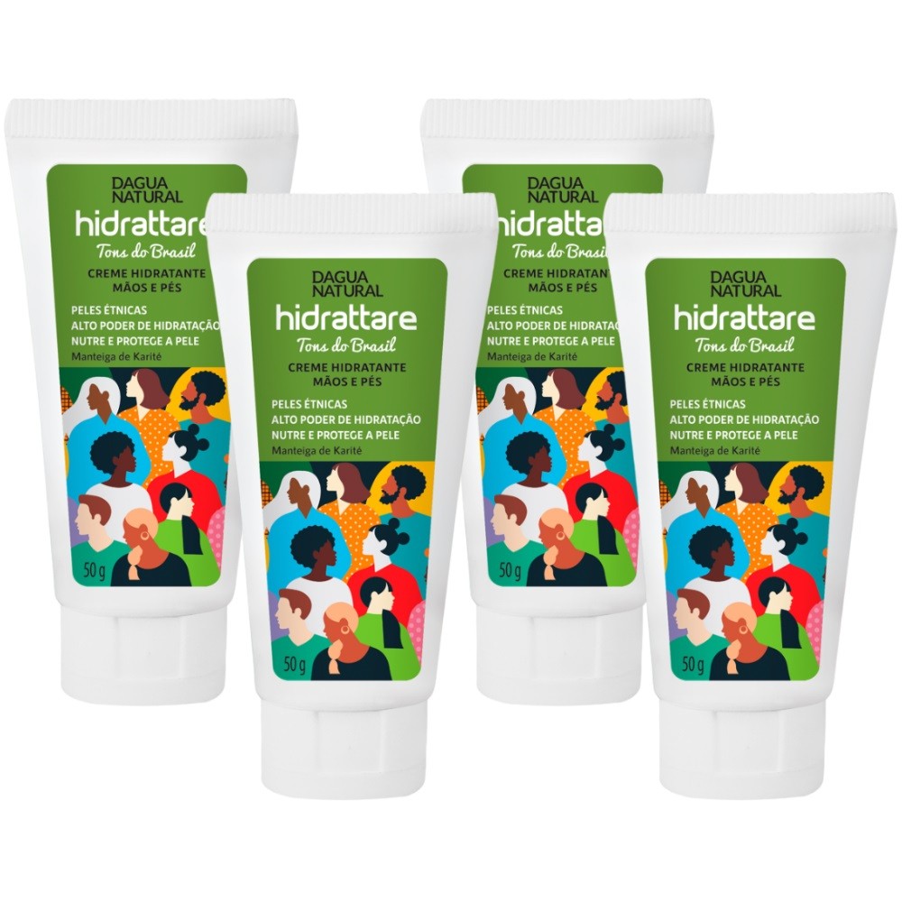 4 Creme Hidratante Mãos Pés 50G Tons Do Brasil Dagua Natural