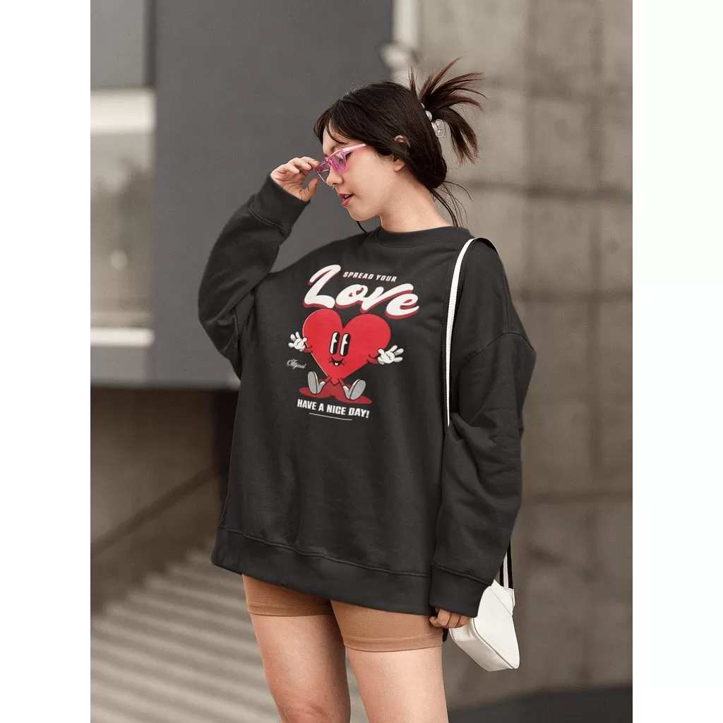 Moletom Blusa de Frio Básico Estiloso Feminino Estampado Gola Redonda Confortável 100% Algodão – Lov