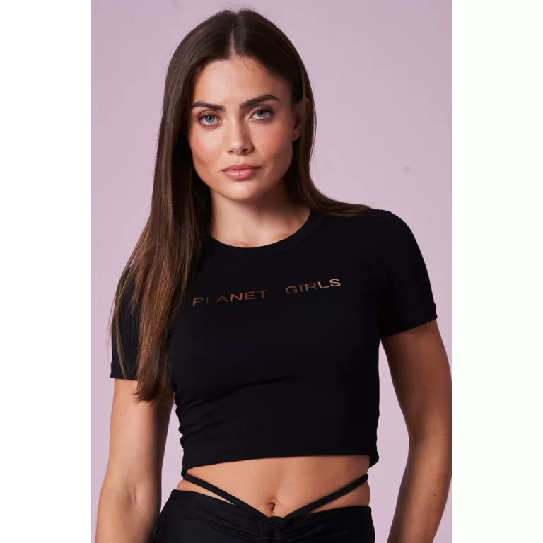 Blusa Cropped da Planet Girls Preto