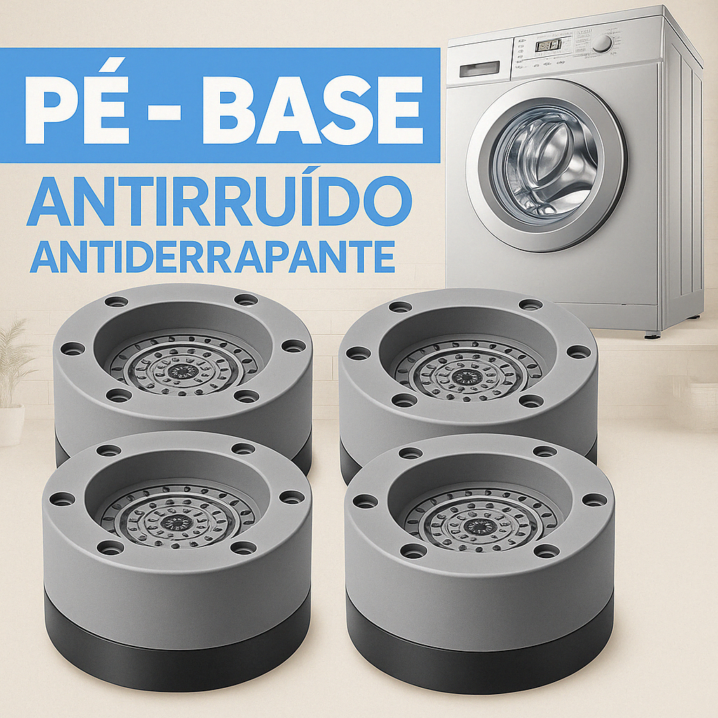 Suporte AntiVibração Almofada Pé Nivelador de Borracha Pezinho Máquina Lavar Móveis AntiRuído