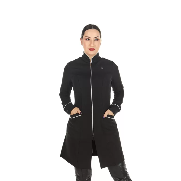 Jaleco Feminino Gola Padre Zíper Manga Longa Acin