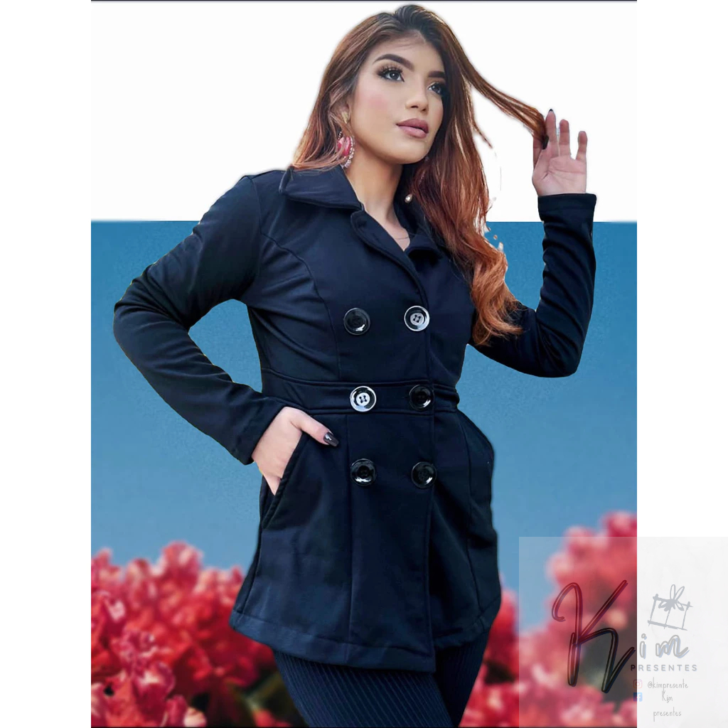 Sobretudo moda inverno várias cores e tamanhos